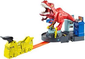 Hot Wheels T-Rex Rampage Track Set , Works City Sets, Brinquedos para Meninos de 5 a 10 anos