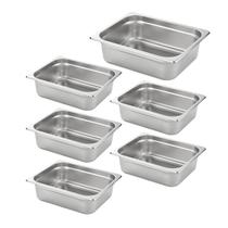 Hotel Pan HECMAC 1/2 tamanho 4 cm de profundidade em aço inoxidável, pacote com 6