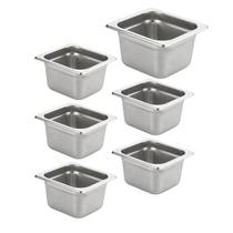 Hotel Pan HECMAC 1/6 tamanho 4 polegadas de aço inoxidável de profundidade (6 unidades)