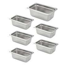 Hotel Pan HECMAC tamanho 1/4 de aço inoxidável 4L, antiatolamento (pacote com 6)