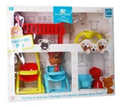 Hotelzinho Pet Filhotinhos - C/ Acessórios - Roma Brinquedos