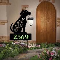 House Numbers Garden Stakes Metal Movido a Energia Solar Black Dog House Numbers Garden Stakes Metal Movido a Energia Solar Black Dog