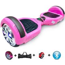 Hoverboard 6 Polegadas Skate Eletrico Infantil Bluetooth Com Leds Colorido Overboard Rosa Led Hoverboard 6 Polegadas Skate Eletrico Infantil Bluetooth Com Leds Colorido Overboard Rosa Led