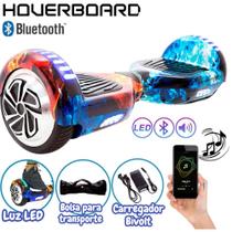 Hoverboard 6,5 Fogo e Gelo Marca Hoverboardx USA Blue Red Fire Smart Bateria Com bolsa