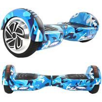 Hoverboard Autoequilibrado Azul Militar Com Luz LED Estabilidade Segura Hoverboard Autoequilibrado Azul Militar Com Luz LED Estabilidade Segura