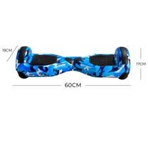 Hoverboard Com Equilíbrio Inteligente E Bluetooth Cor:AZUL CAMUFLADO Hoverboard Com Equilíbrio Inteligente E Bluetooth Cor:AZUL CAMUFLADO