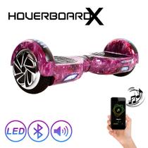 Hoverboard Elétrico 6,5 Polegadas Bluetooth Led Roxo Galáxia - HoverboardX