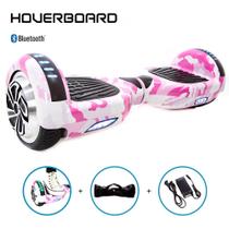 Hoverboard Elétrico 6,5 Polegadas Led Bluetooth Rosa Militar Hoverboard Elétrico 6,5 Polegadas Led Bluetooth Rosa Militar