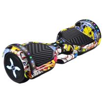 Hoverboard flash black - skate eletrico 6,5 led bluetooh - dm brasil