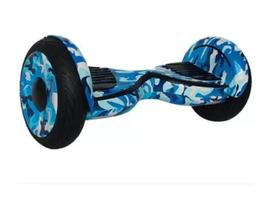 Hoverboard Original 10 Polegadas Azul Camuflado Skate Elétrico Led Bluetooth Bolsa