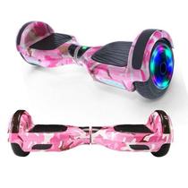 Hoverboard Overboard Skate Elétrico Led Rosa Camuflado Nº28