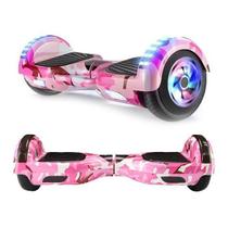 Hoverboard Overboard Skate Elétrico Led Rosa Camuflado Nº32