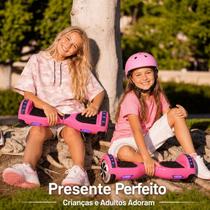 Hoverboard Rosa Feminino Com Led Bluetooth Bateria Grande Hoverboard Rosa Feminino Com Led Bluetooth Bateria Grande