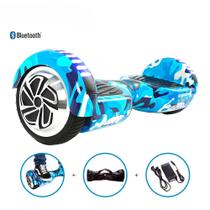 Hoverboard Scooter Infantil 6,5 Polegadas Azul Camuflado Led Hoverboard Scooter Infantil 6,5 Polegadas Azul Camuflado Led