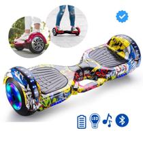 Hoverboard Skate Elétrico 2024 nova geração led Infantil, 6.5" Led Bluetooth Bateria De Grande Capacidade Motor Brushless - Original