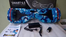 Hoverboard Skate Elétrico 6.5" - Azul Camuflado - Bluetooth