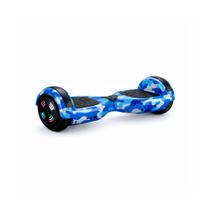 Hoverboard Skate Elétrico 6.5 Azul Camuflado Led Bluetooth