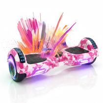 Hoverboard Skate Elétrico 6.5 Rosa Camuflado Led Bluetooth Hoverboard Skate Elétrico 6.5 Rosa Camuflado Led Bluetooth