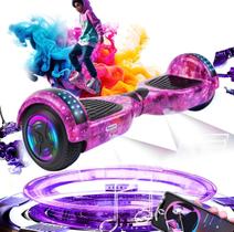 Hoverboard Skate Elétrico 6.5 Roxo estrelar Led Bluetooth Hoverboard Skate Elétrico 6.5 Roxo estrelar Led Bluetooth