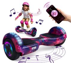 Hoverboard Skate Elétrico 6.5 Roxo Rosa Led Bluetooth Hoverboard Skate Elétrico 6.5 Roxo Rosa Led Bluetooth