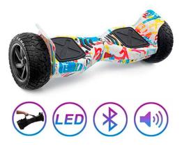 Hoverboard Skate Elétrico 8.5 Offroad Led Bluetooth Grafite