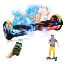 Hoverboard skate eletrico gelo e fogo 6,5 com LED e Bluetooth