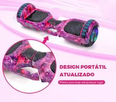 Hoverboard skate eletrico roxo estrelar 6,5 com LED e Bluetooth Hoverboard skate eletrico roxo estrelar 6,5 com LED e Bluetooth