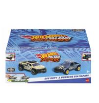 Hpr91 hot wheels carros pullback pacote com 02 off duty e porsche 914 safari hwh61 (43248)