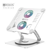 Hrebos Premium Suporte para Notebook Cold Wind Duo SU-230 Prata Base com Fixação Rotação 360 Ajustável
