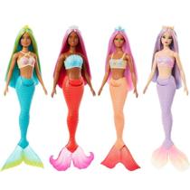Hrr02 barbie sereias com cabelo colorido sortimento