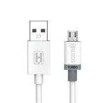 HS-071 - Cabo Turbo Branco - 2m - 3.1A - Micro USB V8