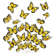HSONAIGEE 48 peças de adesivos de PVC Yellow Monarch Butterfly de 12 cm a 6 cm HSONAIGEE 48 peças de adesivos de PVC Yellow Monarch Butterfly de 12 cm a 6 cm