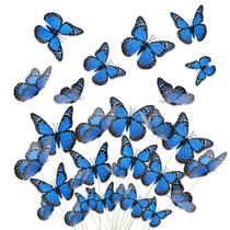 HSONAIGEE 48 peças de decoração de borboleta magnética azul, 4 tamanhos HSONAIGEE 48 peças de decoração de borboleta magnética azul, 4 tamanhos