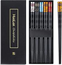 HuaLan Fiberglass Chopsticks Series - Chopstick Japonês Antiderrapante, Lava-louças Reutilizáveis Seguro Chop Sticks, 5 Pares, Conjunto de Presente, 9,9 Polegadas