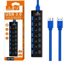 Hub 3.0 7 Portas USB Extensor com Interruptor Lehmox- LEY-199 Hub 3.0 7 Portas USB Extensor com Interruptor Lehmox- LEY-199