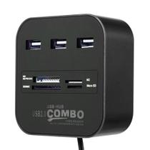 Hub 3 Portas Usb 2.0 Leitor De Cartão Micro SD Integrado Universal - Knup