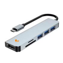 Hub 6 Em 1 Type-C Prata Hub 6 Em 1 Type-C Prata