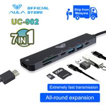 Hub 7 in 1 USB C Aula UC-902 USB-C hdmi 4K 60hz+USB2.0*2+PD+SD+Micro USB 3.0