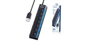 Hub 7 Portas Usb 2.0 Com Switch e Led Indicador Exbom - UH-2S7