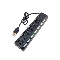 Hub 7 Portas Usb 2.0 Led C/ Chave Seletora Entrada P/ Fonte