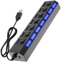 Hub 7 Portas Usb 2.0 Led Com Chave Seletora Entrada Fonte Hub 7 Portas Usb 2.0 Led Com Chave Seletora Entrada Fonte