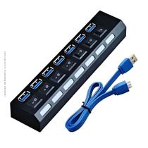HUB 7 Portas, USB 3.0 Com Interruptor de Energia, Preto - MD9