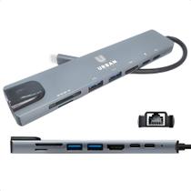 HUB 8 em 1 HDMI 4K RJ45 USB 3.0 Micro SD USB-C PD Urban Gate