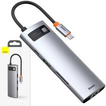 Hub Adaptador 8 EM 1 C/ HDMI 4K USB 3.0 RJ45 USB-C PD Notebook M1 Air Pro