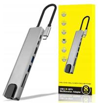 Hub Adaptador 8 em 1 Tipo C USB 3.0