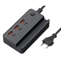 Hub Adaptador Carregador de Mesa Porta USB 3 Entradas tipo C