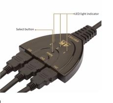 Hub Adaptador Hdmi Switch Hdtv 3x1 Com 3 Portas 1080p P/ Tv