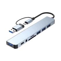 Hub Adaptador Multiportas USB-C 8 Em 1 Tipo-C Para Celular E Tablet Xiaomi USB 3.0 Hub Adaptador Multiportas USB-C 8 Em 1 Tipo-C Para Celular E Tablet Xiaomi USB 3.0