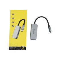 Hub Adaptador Tipo C 3 Em 1 Usb 3.0 Hdmi 4k Video Pd Charge