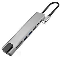 Hub Adaptador TYPE-C 8 em 1 para HDMI USB-C USB 3.0 USB 2.0 Micro SD SDE LAN JC-TYC-860 F3 660